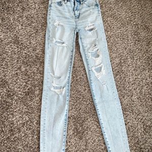 000 AE Next Level Ripped High-Waisted Jegging; Effortlessly Cool